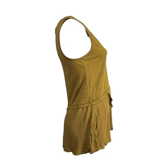 ANTHROPOLOGIE Little Yellow Button Henley Tank Top Green Sleeveless Women XS - Picture 3 of 7